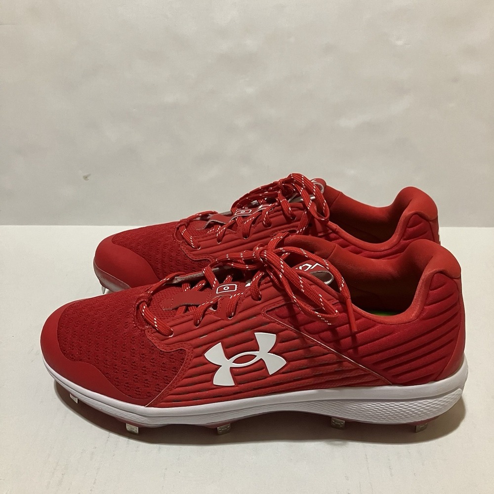 new men's 13 Under Armour UA Yard Turf Baseball Shoes - 3024179-600 Red‎ RARE